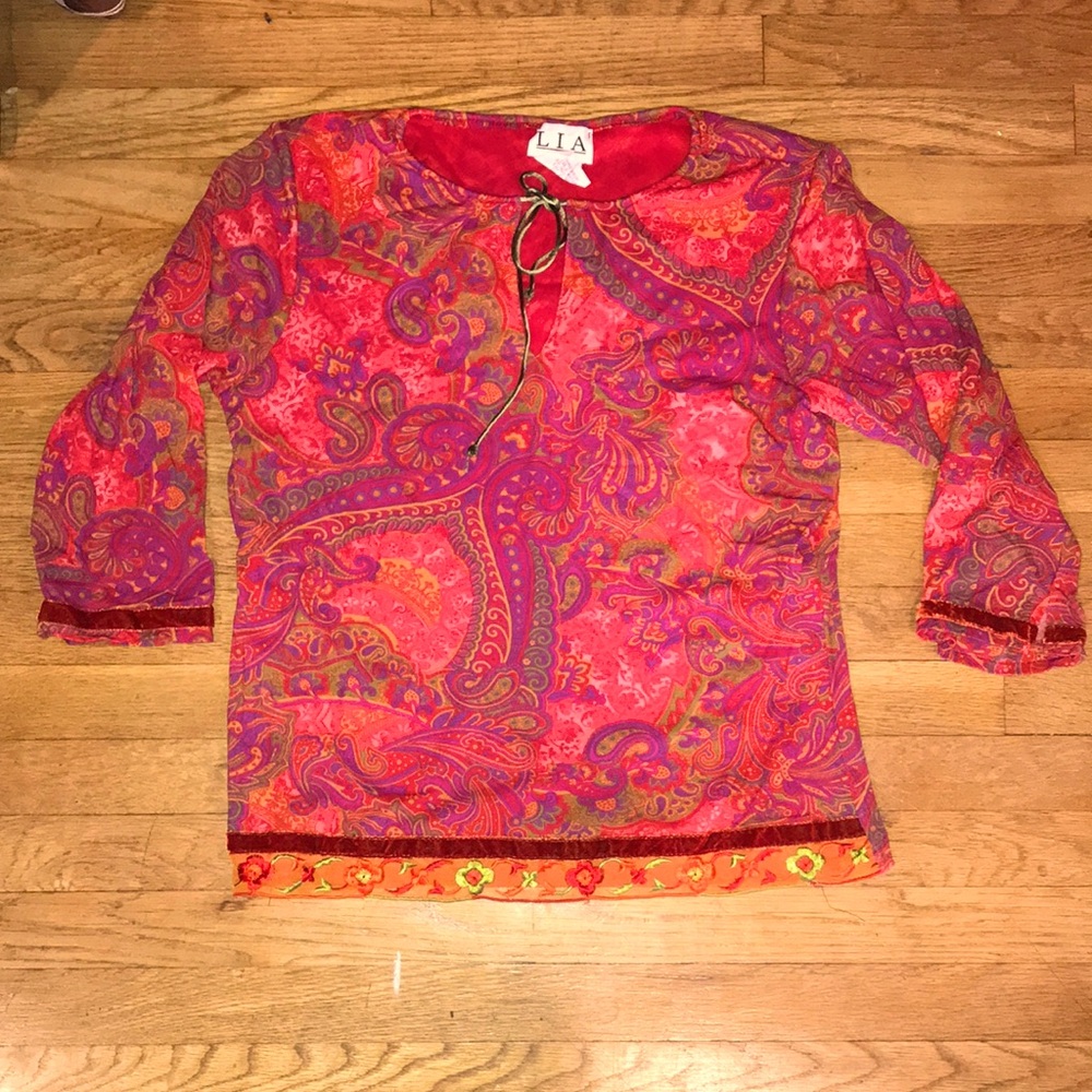Vintage Paisley Print Top